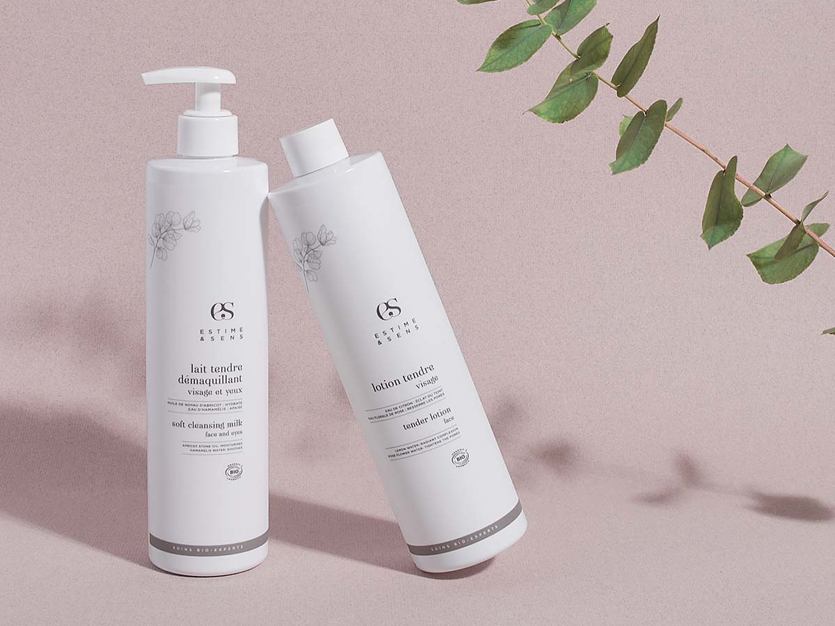 estime et sens duo lait tendre démaquillant et lotion tendre