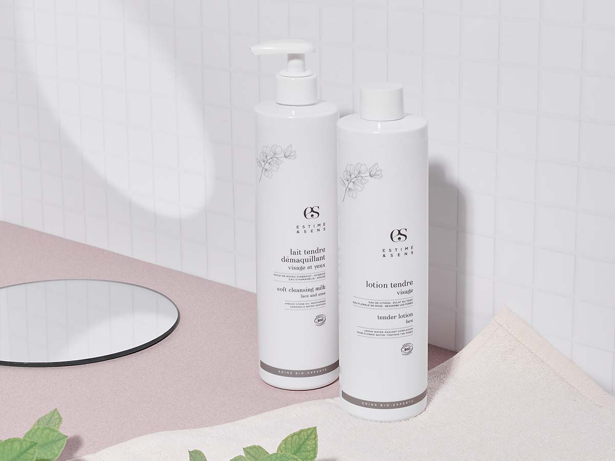 estime et sens duo lait tendre démaquillant et lotion tendre